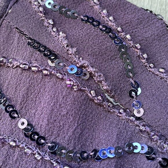 Talbots Vintage 100% Silk Beaded Sequined Evening Tank Women 12 - Picture 9 of 11